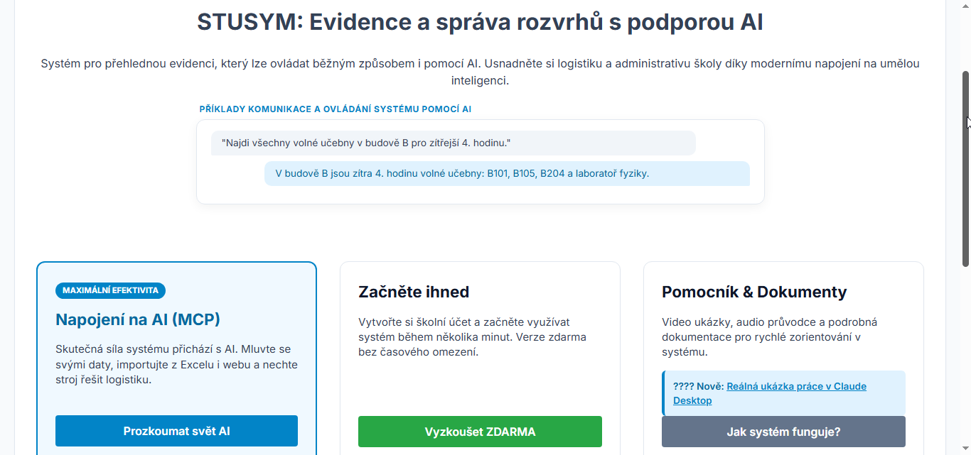 STUSYM - Systém pro tvorbu rozvrhů